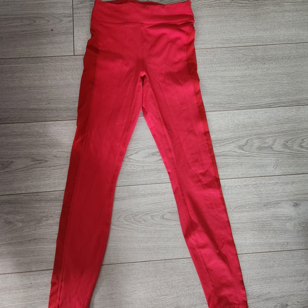 Fabletics Red Leggings With Mesh